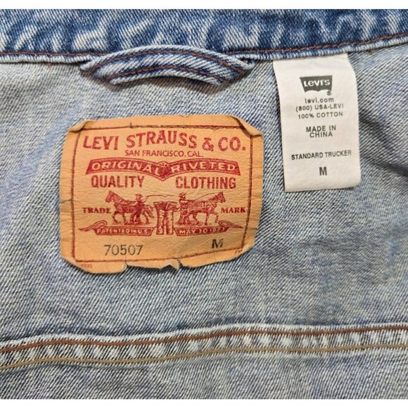 Vintage 1980's Era Levis Medium 70507 Type 3 Standard Trucker Denim Jacket Blue - Picture 3 of 7